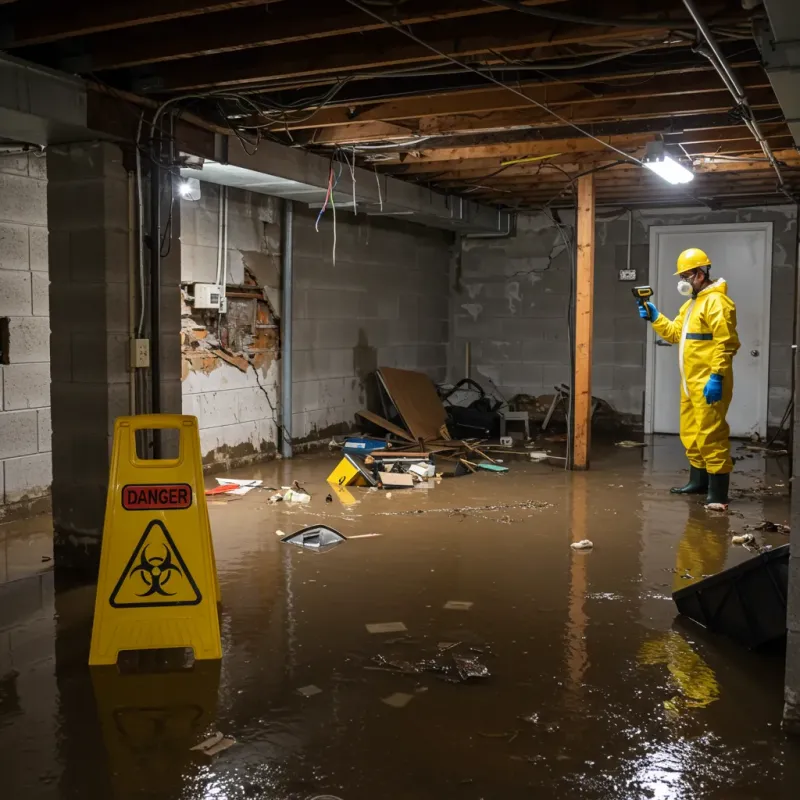 Flooded Basement Electrical Hazard in Barrackville, WV Property