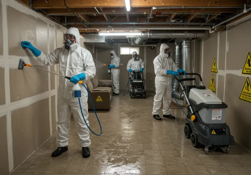 Basement Moisture Removal and Structural Drying process in Barrackville, WV